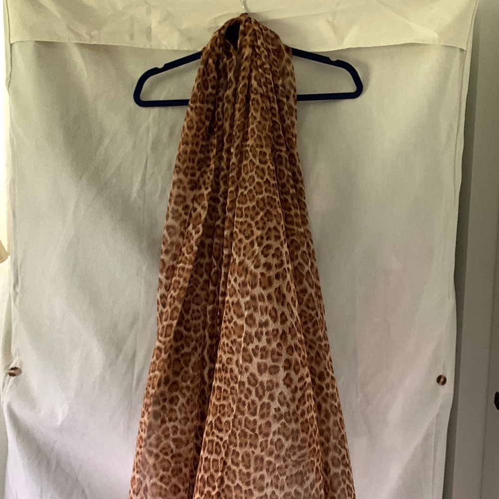 Yves St Laurent leopard print floaty scarf